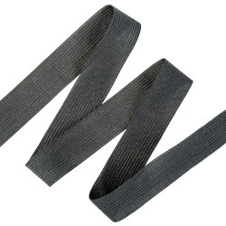 Окантовочная лента-бейка, цвет Чёрный 22мм (на отрез)  в Шахтах