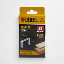 Denzel Скобы, 8 мм, для мебельного степлера, тип 53, 2000 шт.  в Шахтах