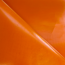 Ткань ПВХ 450 гр/м2, Оранжевый (Ширина 160см), на отрез  в Шахтах