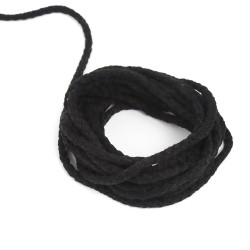 Шнур для одежды тип 2,  Чёрный (плетено-вязаный/полиэфир)  в Шахтах